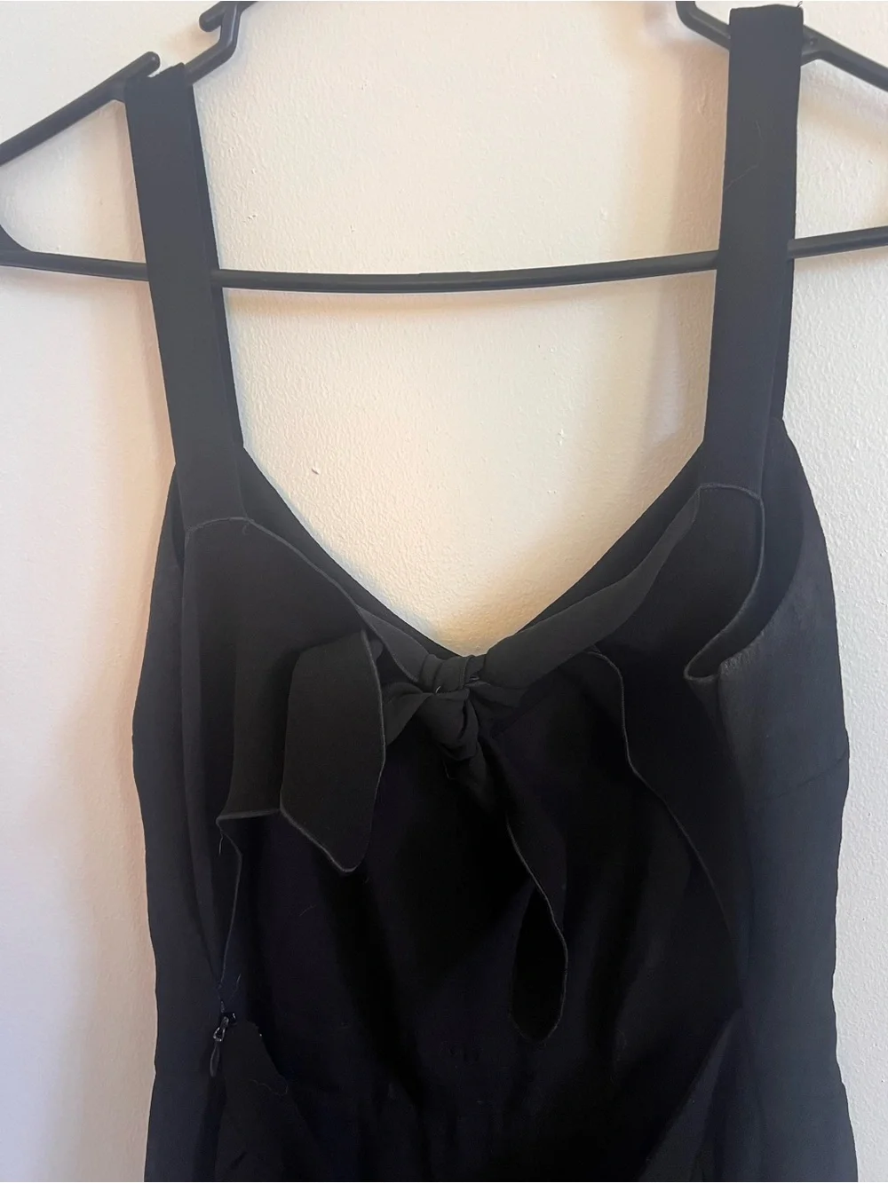 Sezane black midi dress with back tie